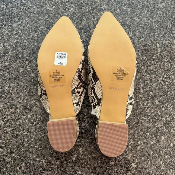 Express Snake Skin Heeled Mule Shoe - Picture 3 of 8